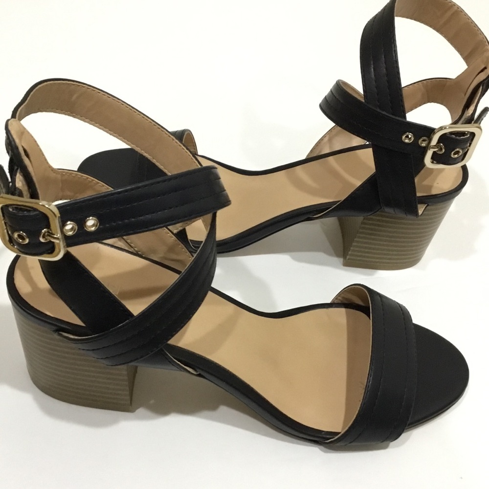 Apt. 9 Ankle Strap Open Black Shoe Size 8 - image 8